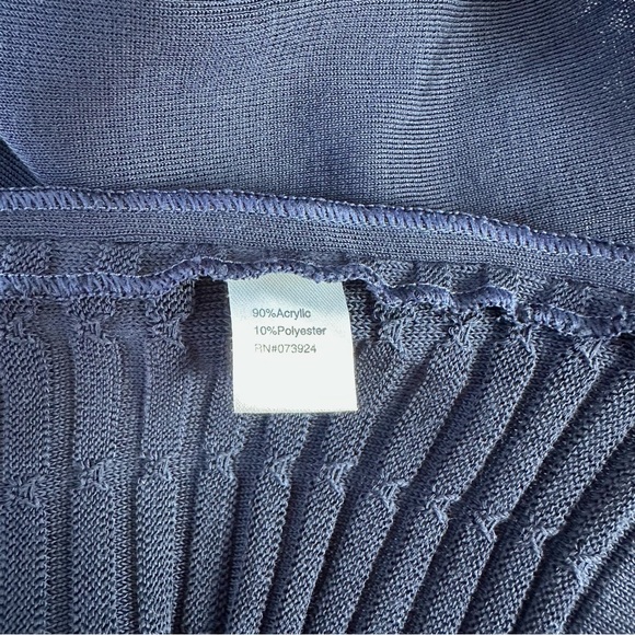 Ming Wang Sleeveless Shift Dress Navy Blue Striped Size Petite Medium - Picture 6 of 9